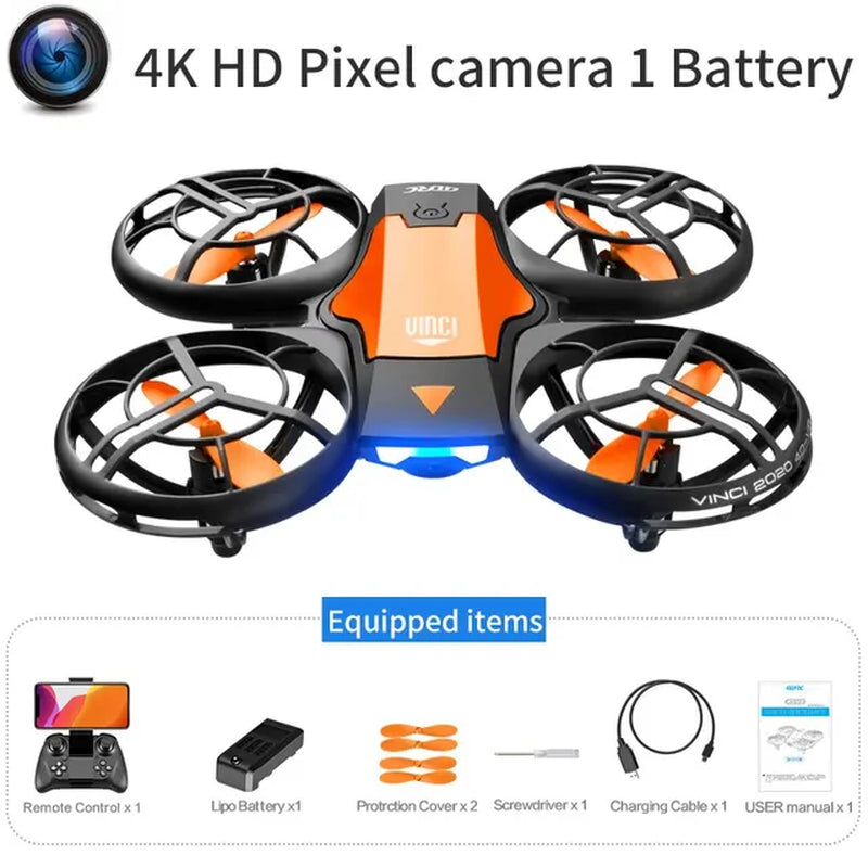 V8 New Mini Drone 4K 1080P HD Camera Drones Wifi Fpv Air Pressure Height Maintain Foldable Quadcopter RC Dron Toy Gift