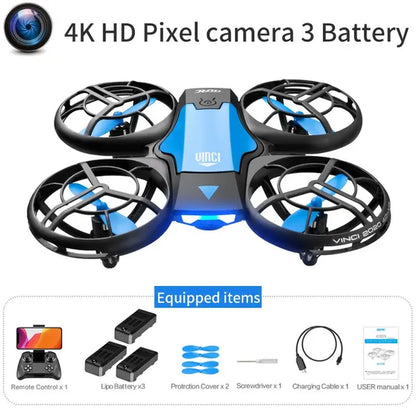 V8 New Mini Drone 4K 1080P HD Camera Drones Wifi Fpv Air Pressure Height Maintain Foldable Quadcopter RC Dron Toy Gift