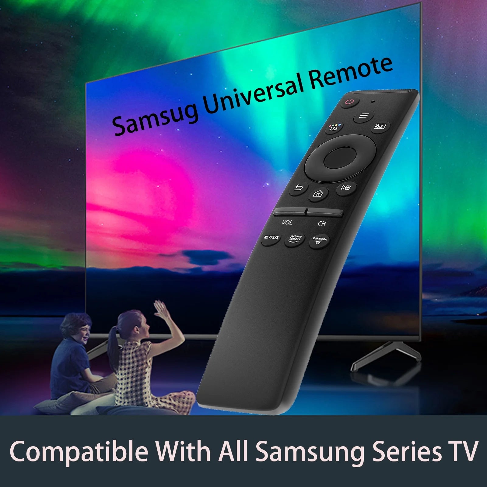 Universal Remote Control Compatible for All Samsung Smart-Tv LCD LED UHD QLED 4K HDR TV Remote, with Netflix, Prime Video Buttons