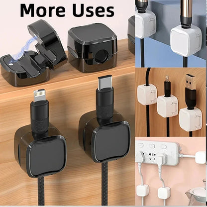 1 6Pcs Magnetic Cable Clips Cable Organiser Adjustable Cord Holder under Desk Organizing Wire Keeper Cable Management Holder