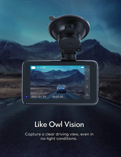 Dash Cam, 2.5K Dual Dash Camera Front and Rear with 3" IPS Driving Recorder Support 256GB Max with Sony Sensor, Super Night Vision