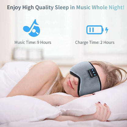 Bluetooth Sleep Eye Mask Wireless Headphones, Sleeping Eye Cover Travel Music Headsets with Microphone Handsfree, Sleep Headphones for Side Sleepers Men Women