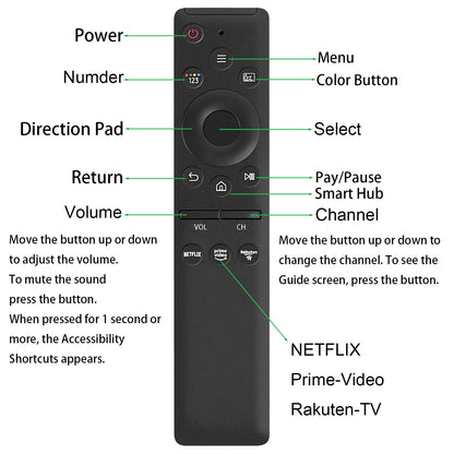 Universal Remote Control Compatible for All Samsung Smart-Tv LCD LED UHD QLED 4K HDR TV Remote, with Netflix, Prime Video Buttons